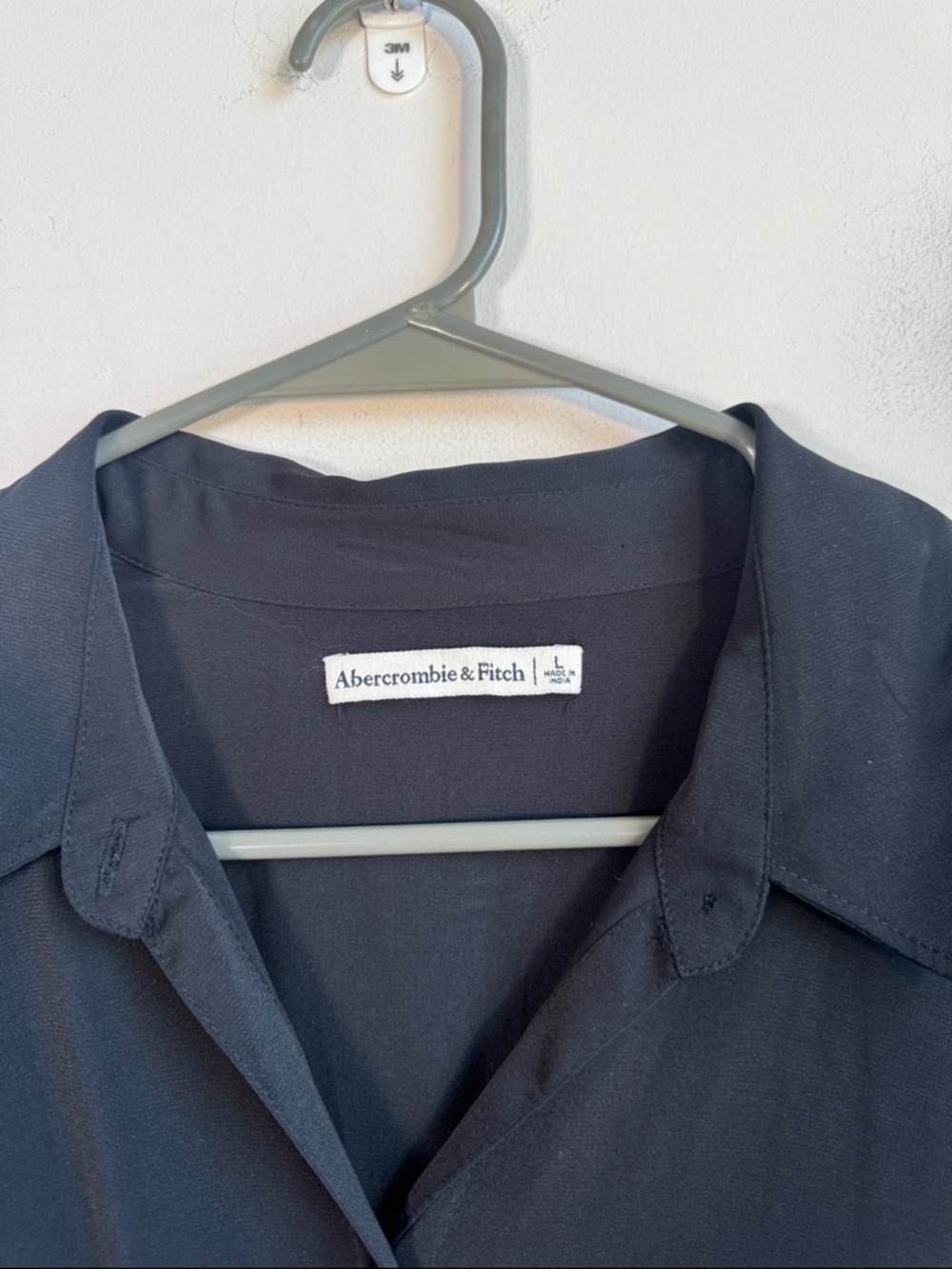 Abercrombie Twist Front Button Down Shirt Dress in Black - L - Picture 6 of 6